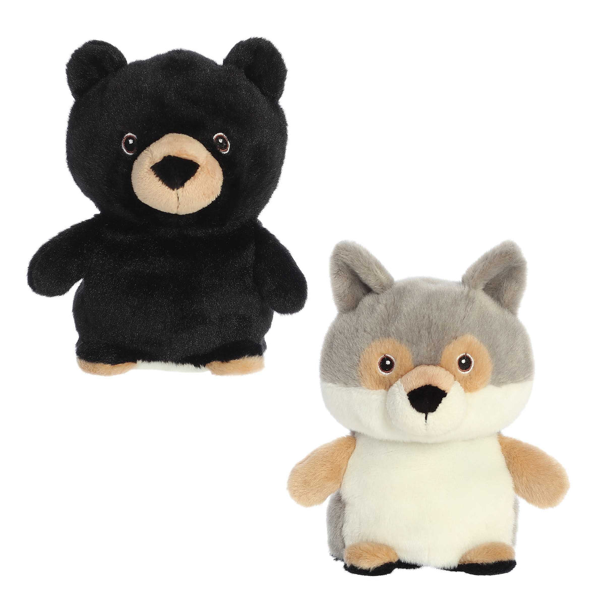 AuroraÂ® - Eco Nationâ¢ - Reversible Eco Pairs - 6.5" Black Bear and Wolf