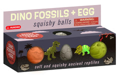 AuroraÂ® Toys - 3" Dino Fossils + Egg Squishy Balls